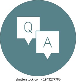 QA, answer, question icon vector image. Can also be used for customer support. Suitable for use on web apps, mobile apps and print media.