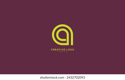 QA AQ Abstract initial monogram letter alphabet logo design