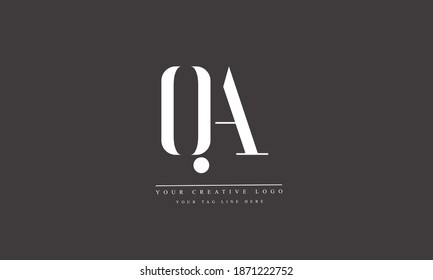 QA, AQ, Q, A abstract vector logo monogram template