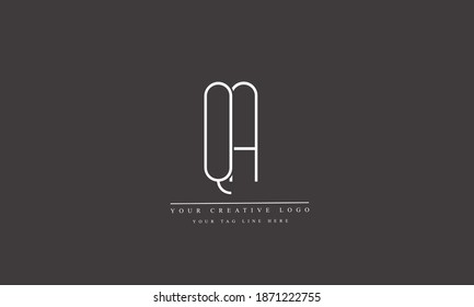 QA, AQ, Q, Una plantilla de monograma del logotipo del vector abstracto