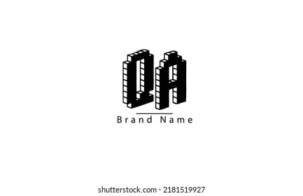 QA AQ Q A abstract vector logo monogram template