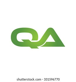 QA company linked letter logo green