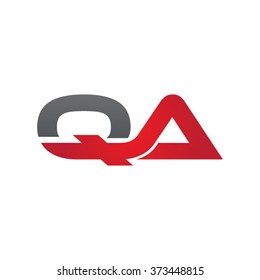 QA company linked letter logo black red