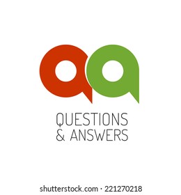 QA concept logo template. Letters Q and A symbol.