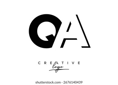 QA Creative Minimalist Negative Space Latter Logo mit modernem Monogramm für Branding und Business Lettermark Logo mit Initial Letters Logo Design für Branding.