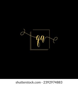QA creative modern letters logo design template