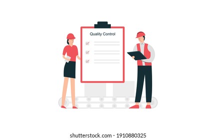 Ilustración conceptual de los ingenieros de Qa. Ilustración de los ingenieros de control de calidad