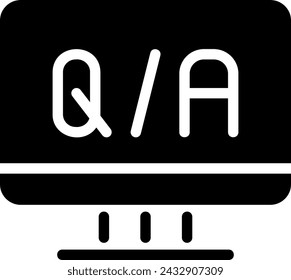 qa glyph icon illustration vector