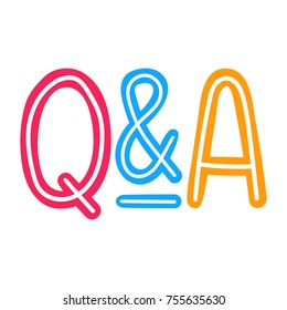 Q&A. Hand drawn vector illustration on white background.