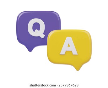 Qa icon 3d render illustration