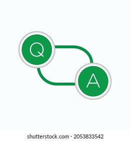 QA Icon. Confirm, Question and Answer Symbol  - Vector.
