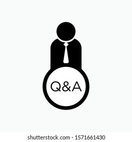 Q&A Icon. Conversation Illustration As A Simple Vector Sign & Trendy Symbol for Design, Websites, Presentation or Application.