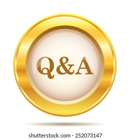 Q&A icon. Internet button on white background. EPS10 vector. 
