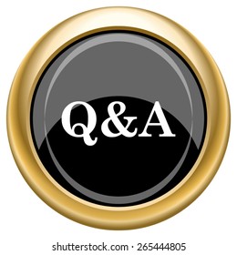 Q&A icon. Internet button on white  background. EPS10 Vector. 