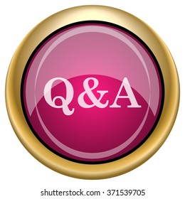 Q&A icon. Internet button on white background. EPS10 vector.