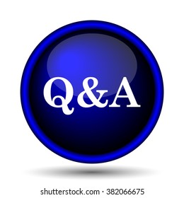 Q&A icon. Internet button on white background. EPS10 vector
