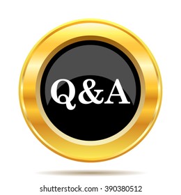 Q&A icon. Internet button on white background. EPS10 vector.
