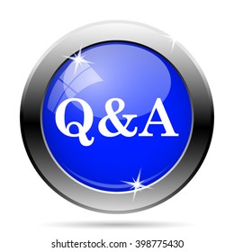 Q&A icon. Internet button on white background. EPS10 vector