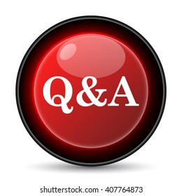 Q&A icon. Internet button on white background. EPS10 vector
