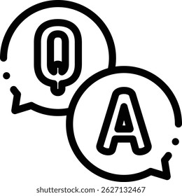 QA icon. Thin Linear Style Design Isolated On White Background