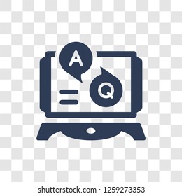 QA icon. Trendy QA logo concept on transparent background from E-learning and education collection