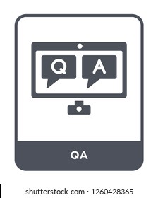 qa icon vector on white background., qa simple element illustration