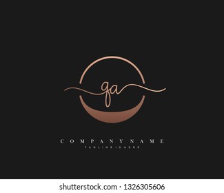 QA initial handwriting logo template vector