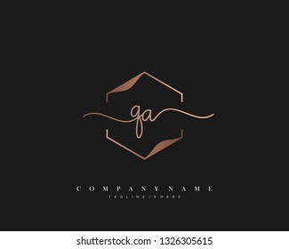 QA initial handwriting logo template vector