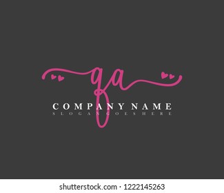 QA Initial handwriting logo vector