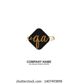 QA Initial handwriting logo vector