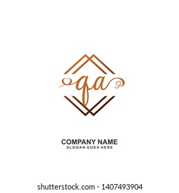 QA Initial handwriting logo vector