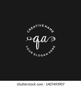 QA Initial handwriting logo vector