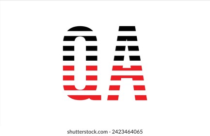 QA initial letter negative space minimal logo design vector. monogram, symbol, emblem, elegant, abstract, sign, typography, minimalist, premium, flag, business, company, corporate, commercial, brand