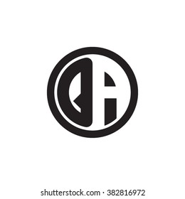 QA initial letters circle monogram logo