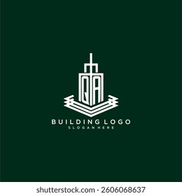 QA initial monogram building logo for real estate