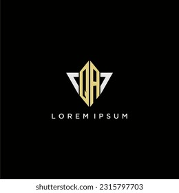 QA initial monogram logo for shape triangle creative design