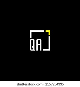 QA initial monogram logo with square style design
