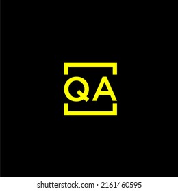 QA initial monogram logo with square style design