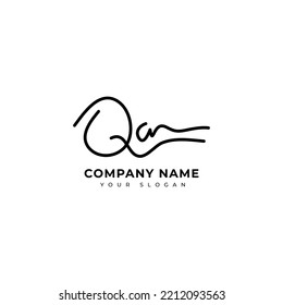 Qa Initial signature logo vector design
