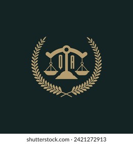 QA-Initialen für Logo-Symboldesign der Anwaltskanzlei