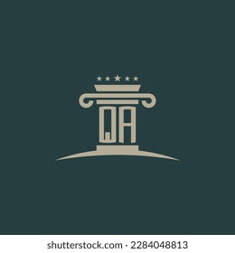 QA initials law of justice logo vector design template