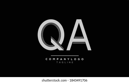 QA initials monogram letter text alphabet logo design
