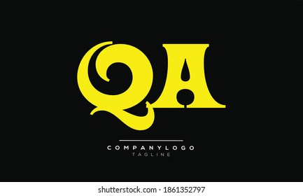 QA initials monogram letter text alphabet logo design