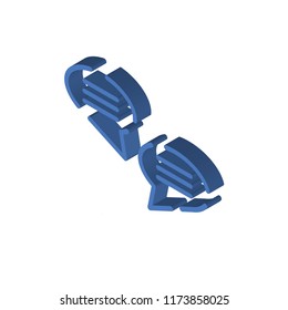 QA isometric left top view 3D icon