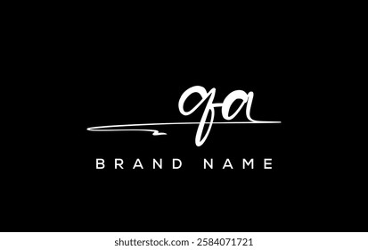 QA letter beauty handwriting vector logo. 