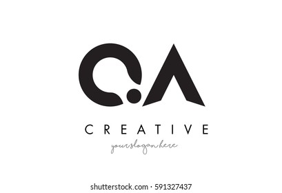 QA Letter Logo Design with Creative Modern Trendy Typography and Black Colors.