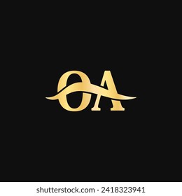 Q.A letter Logo elegance Symbol, serif typography vector of initial branding business name logos design