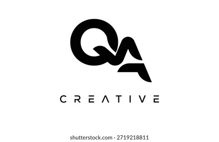 Letra QA Logotipo Monograma para identidade de marca criativa moderna
