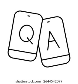 QA Line Icon. Question Mark, Thinking, Asking, Answer, Help Editable Stroke Vector Illustration