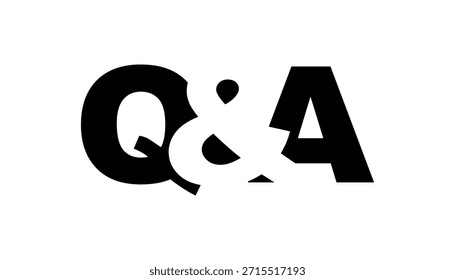 Diseño del logotipo de QA en estilo audaz. Símbolo de identidad blanco y negro. Emblema de tipografía moderna. Icono de marca Corporativa. Mínima Plantilla de negocio.